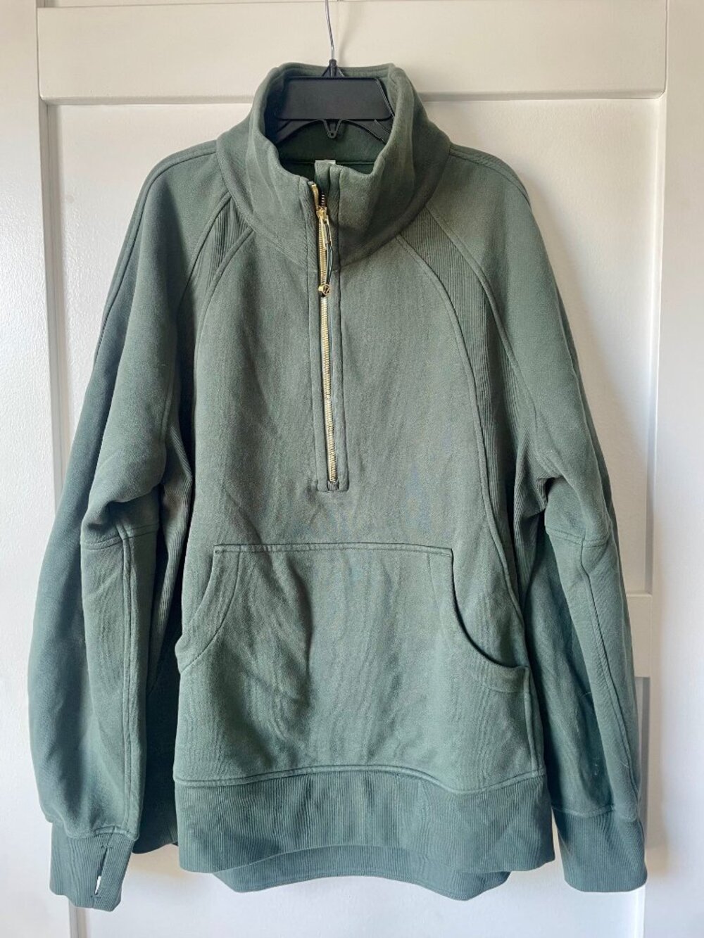 Lululemon Oversized Half Zip Funnel Neck Pullover Green Size M/L Scuba Sweatshir